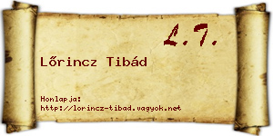 Lőrincz Tibád névjegykártya